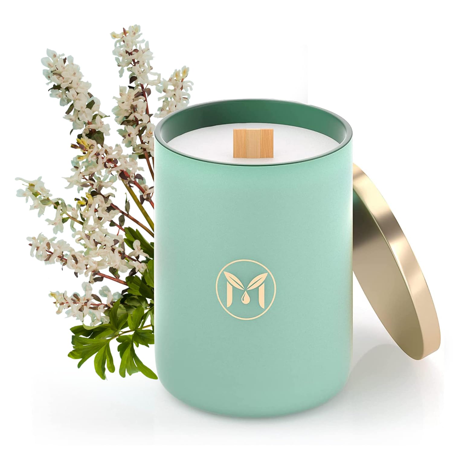 Myrrh Bliss Ocean Breeze candle in 15oz jar with coastal aroma.