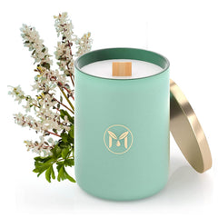 Myrrh Bliss Ocean Breeze candle in 15oz jar with coastal aroma.