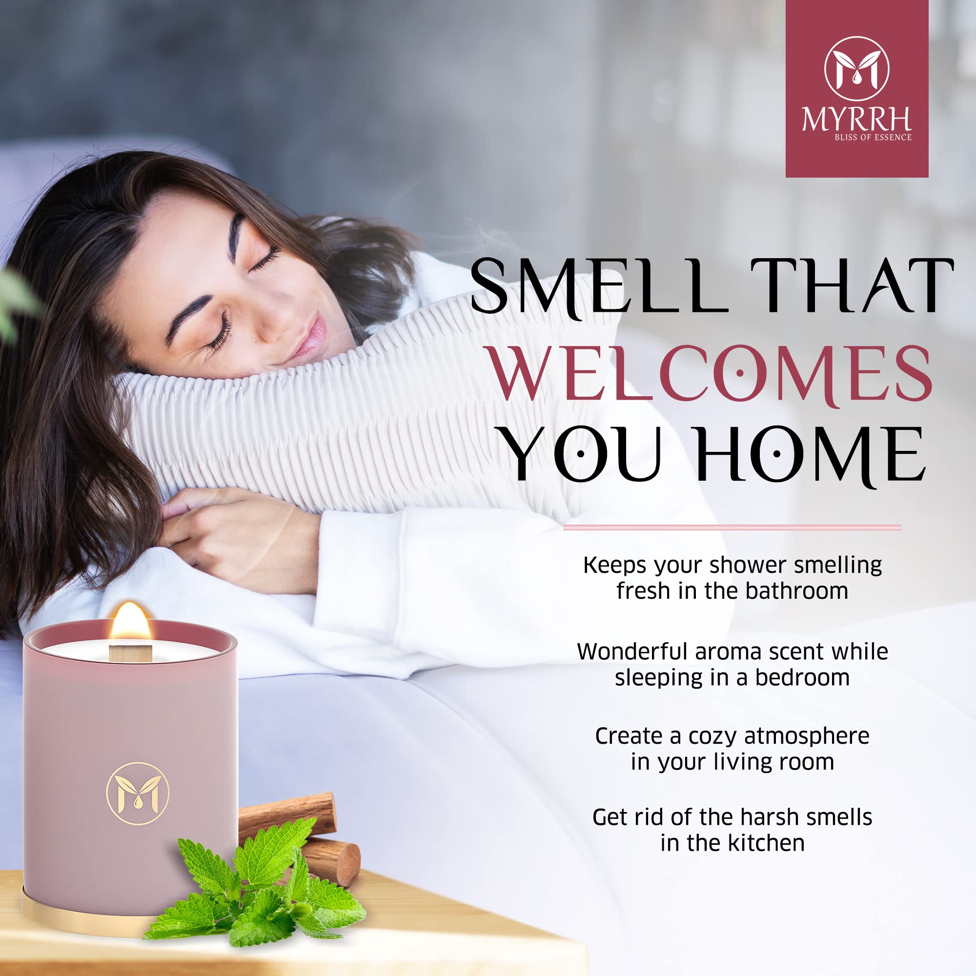 Packaging shot of MyrrhBliss candle gift-ready box and jar