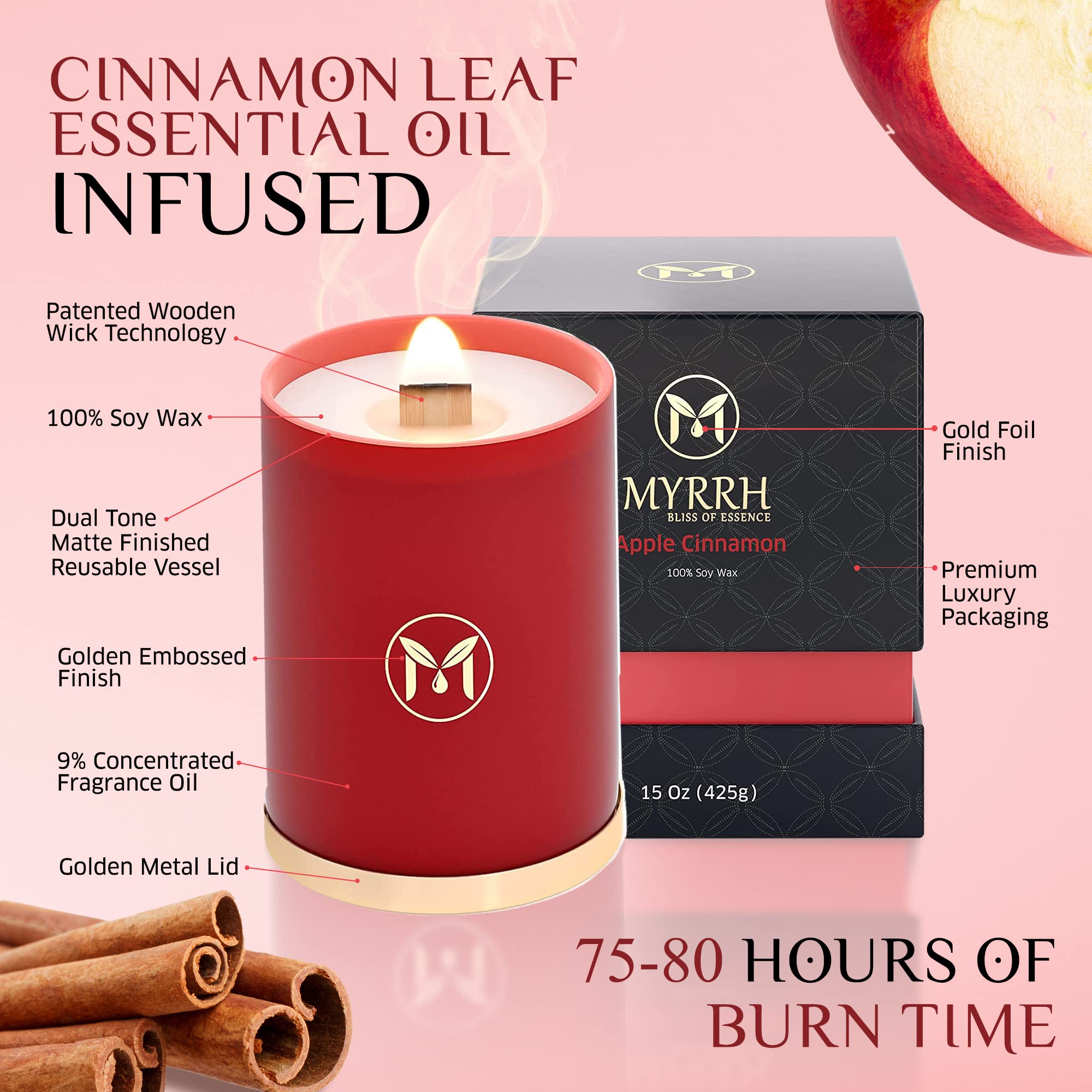 Myrrh Bliss of Essence gift-ready candle ideal for birthdays and holidays