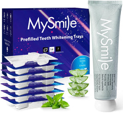 MySmile 7-day whitening trays for upper and lower teeth deliver convenient at-home whitening.