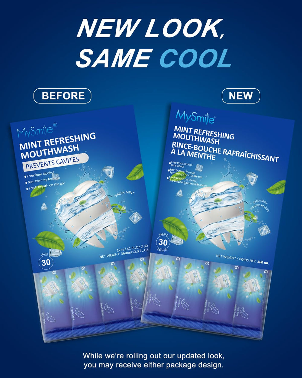 MySmile mint flavor delivers a cool, refreshing sensation.