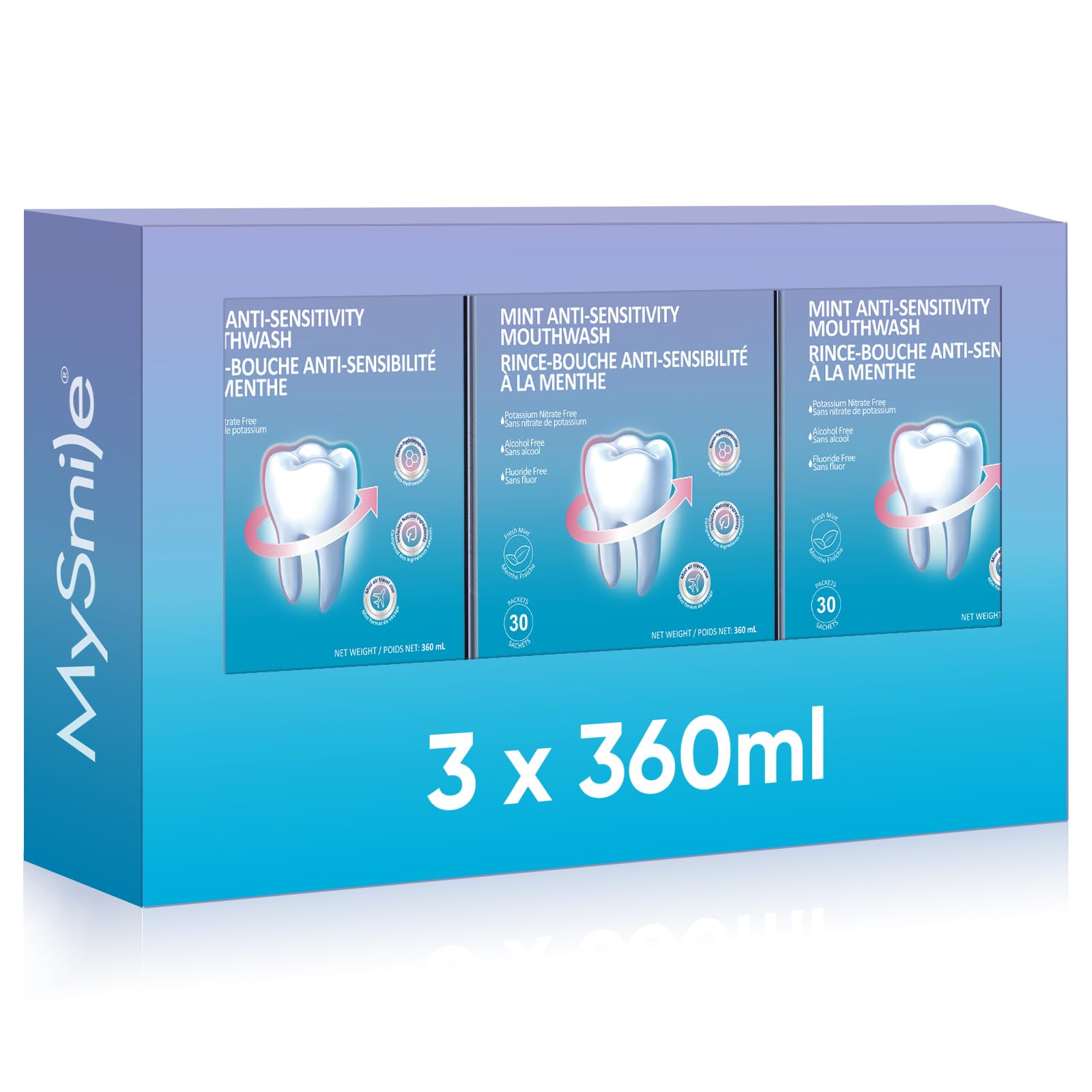 MySmile travel packet mouthwash for on-the-go freshness.