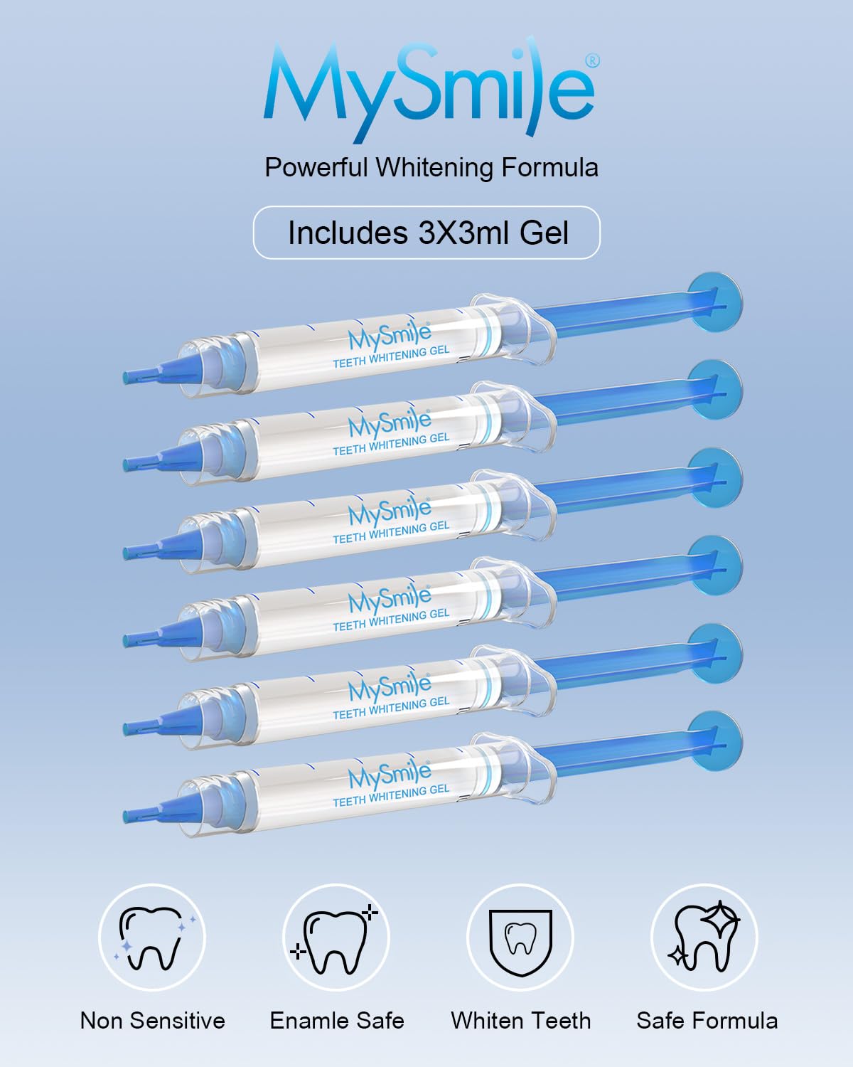 Travel-friendly MySmile gel pack for whitening on the go.
