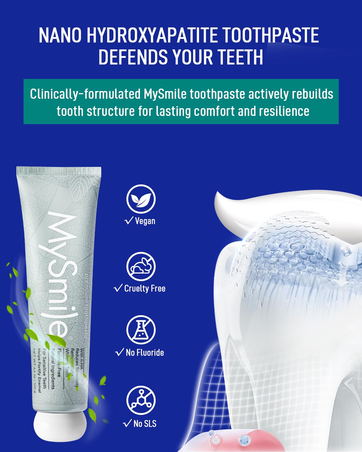 Trays adapting to all tooth shapes for even whitening with MySmile.