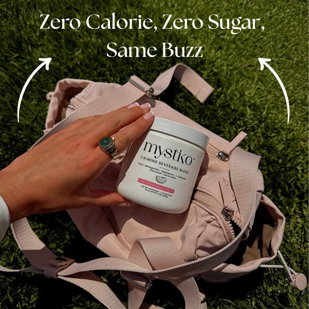 Mystiko ingredient label closeup featuring Noble Kava Root and Ashwagandha