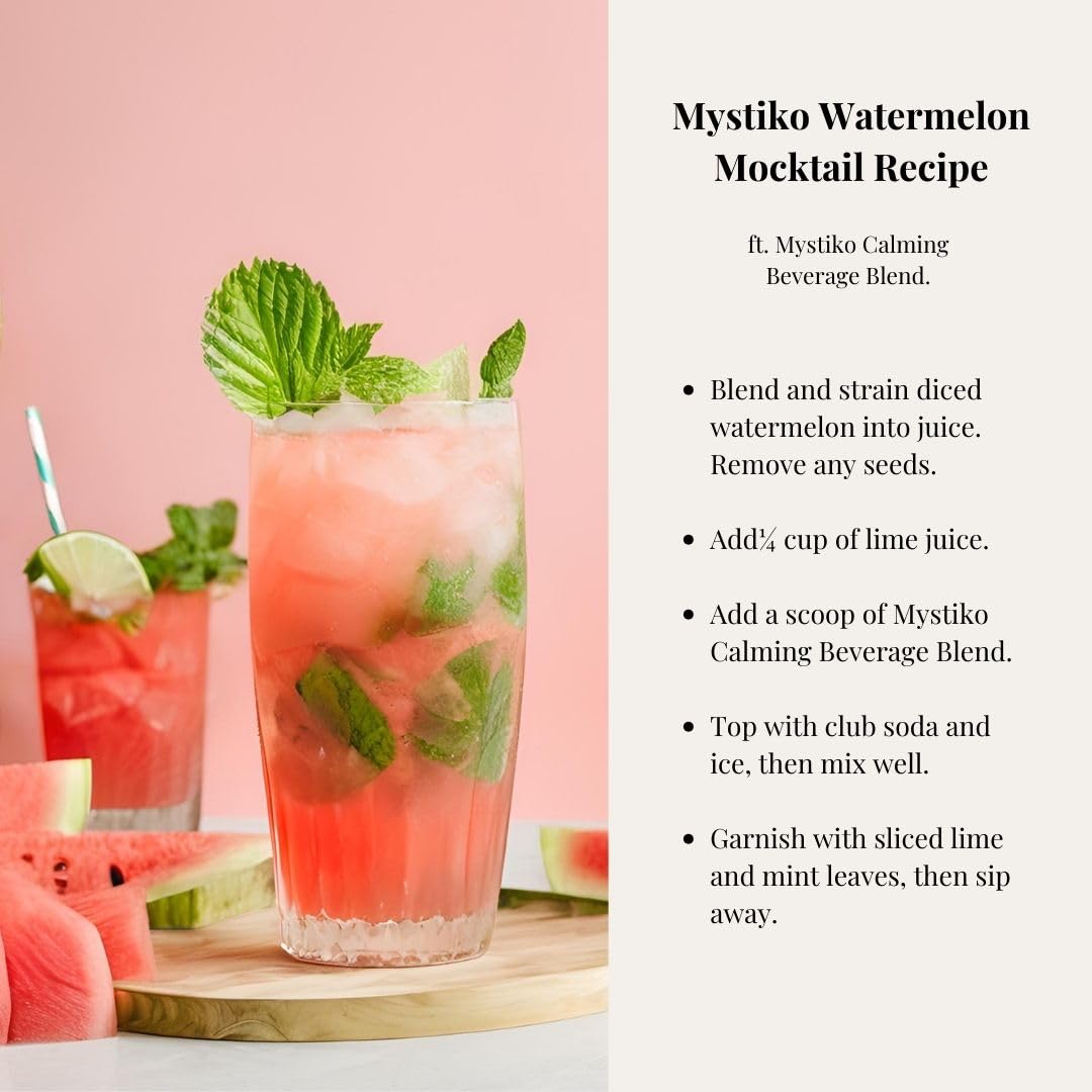 Mystiko zero-calorie label reinforcing sugar-free relaxation choice