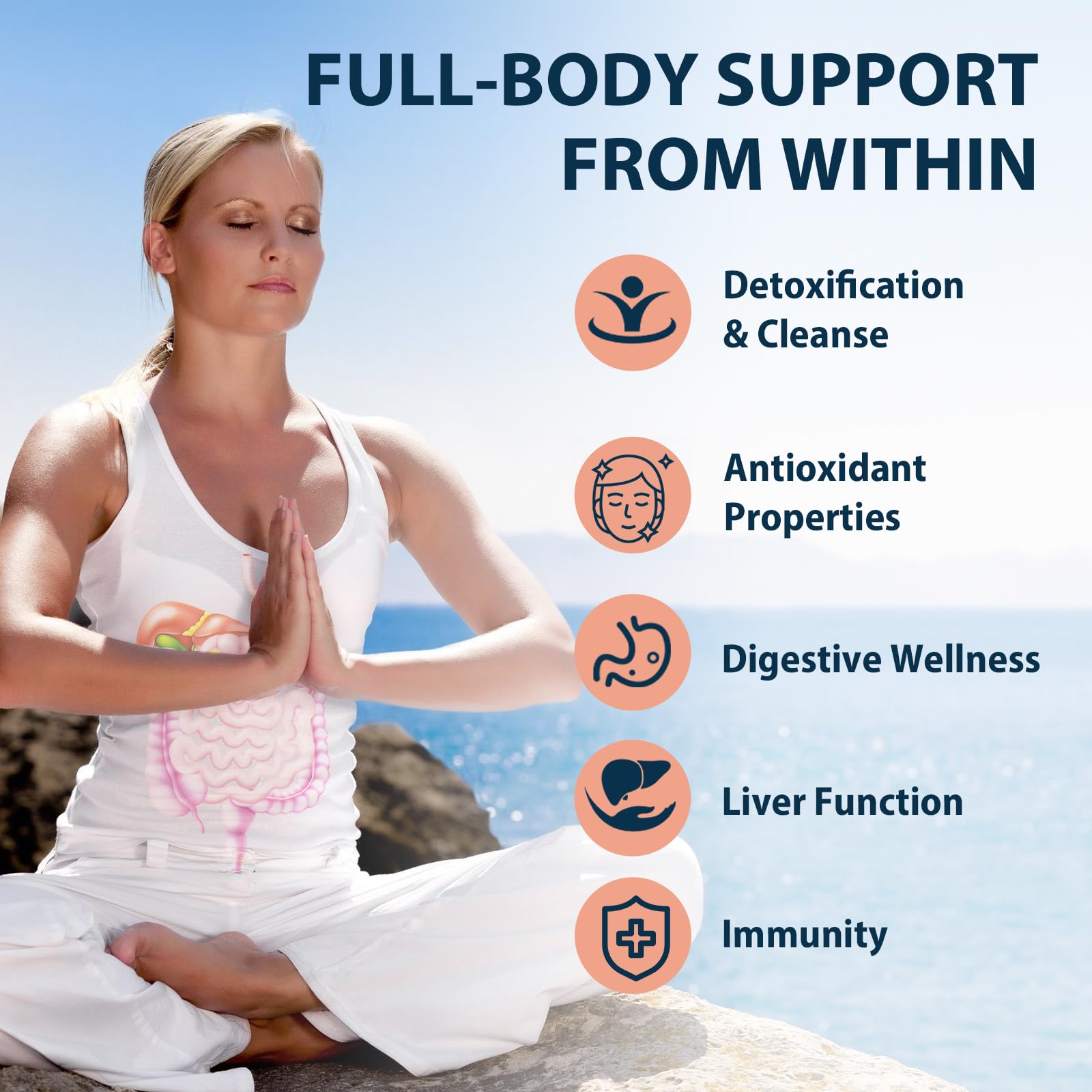 MythoTecq Zeolite Detox label detail emphasizes organic ingredients and third-party testing.