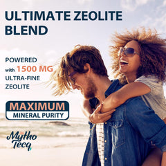 MythoTecq Zeolite Detox on shelf indicates long-lasting supply for wellness routine.