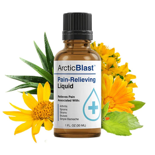 N-Labs Arctic Blast pain drops bottle front for fast-absorbing relief and easy daily use.