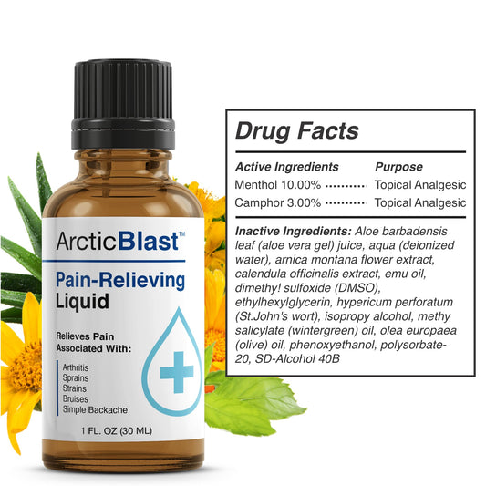 N-Labs Arctic Blast pain drops dropper close-up for precise, mess-free application.