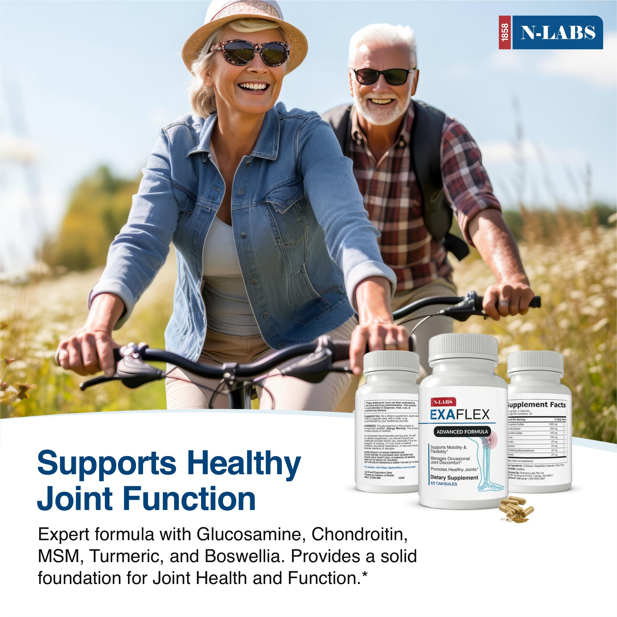 ExaFlex eight-herb blend supports joint comfort naturally.