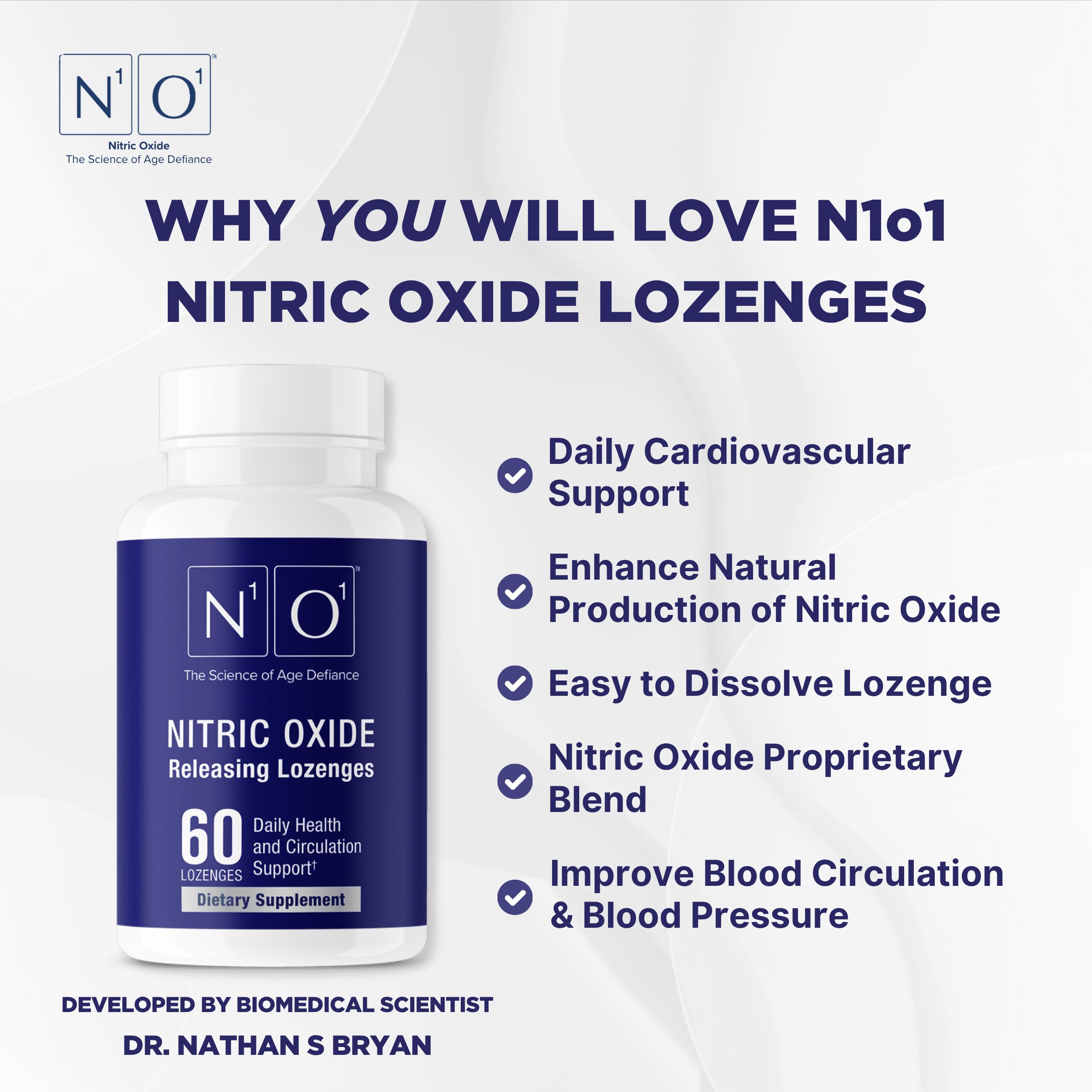 N1O1 heart-health icon conveys general cardiovascular wellness context.