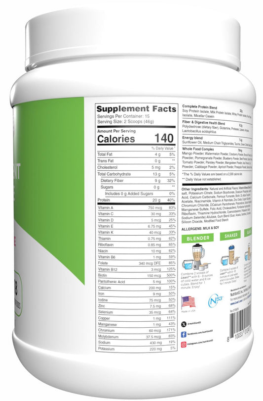 N53 Lean1 serving scoop demonstrating convenient on-the-go protein
