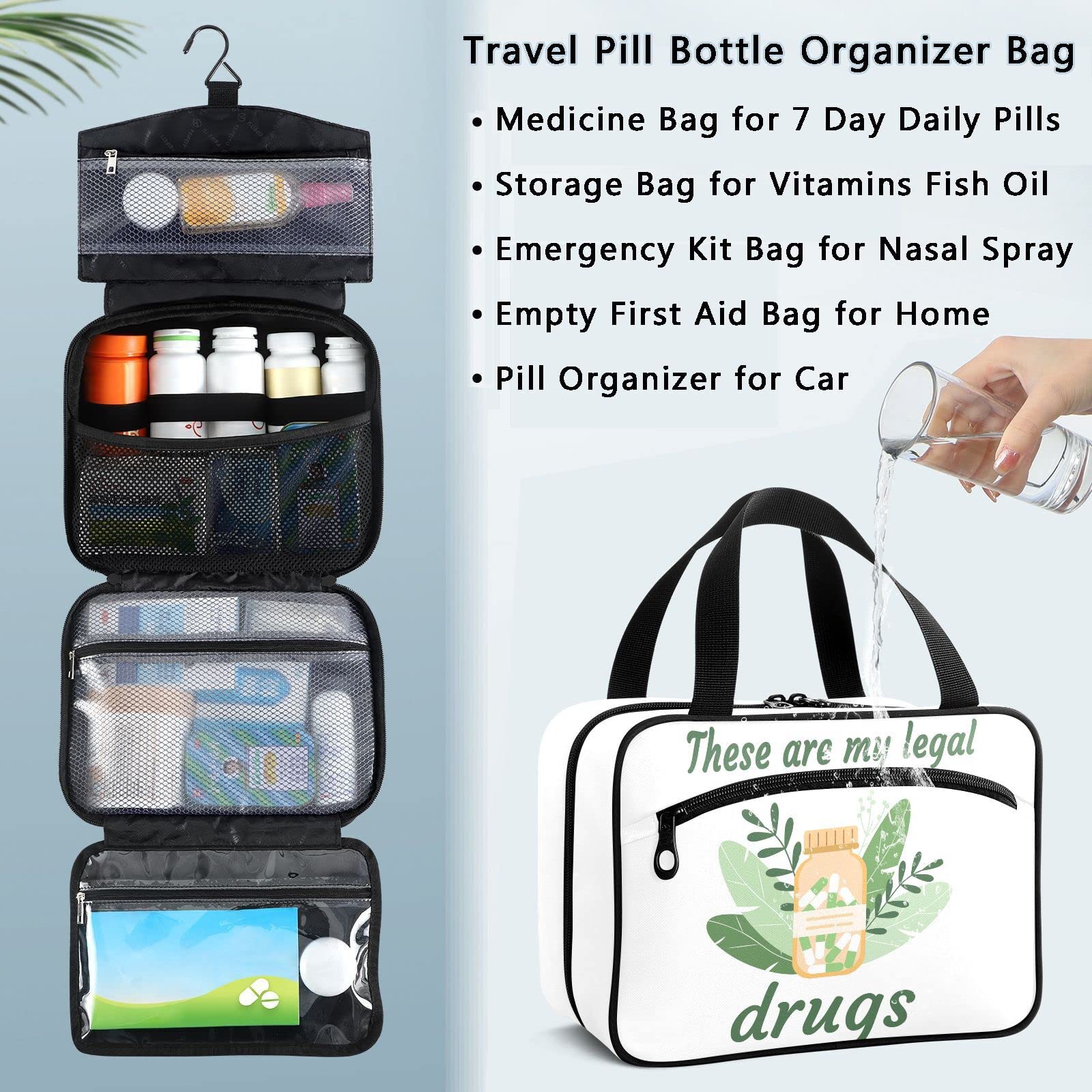 Naanle travel-use bag is ready for home, car or camping med storage.