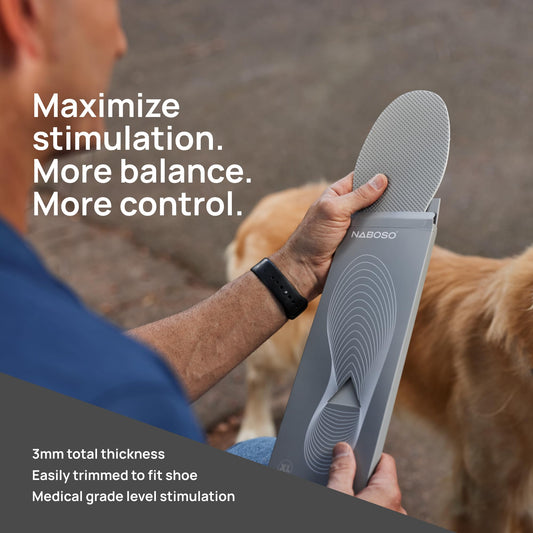 NABOSO Neuro Sensory Insole texture closeup shows surface stimulation for foot awareness.
