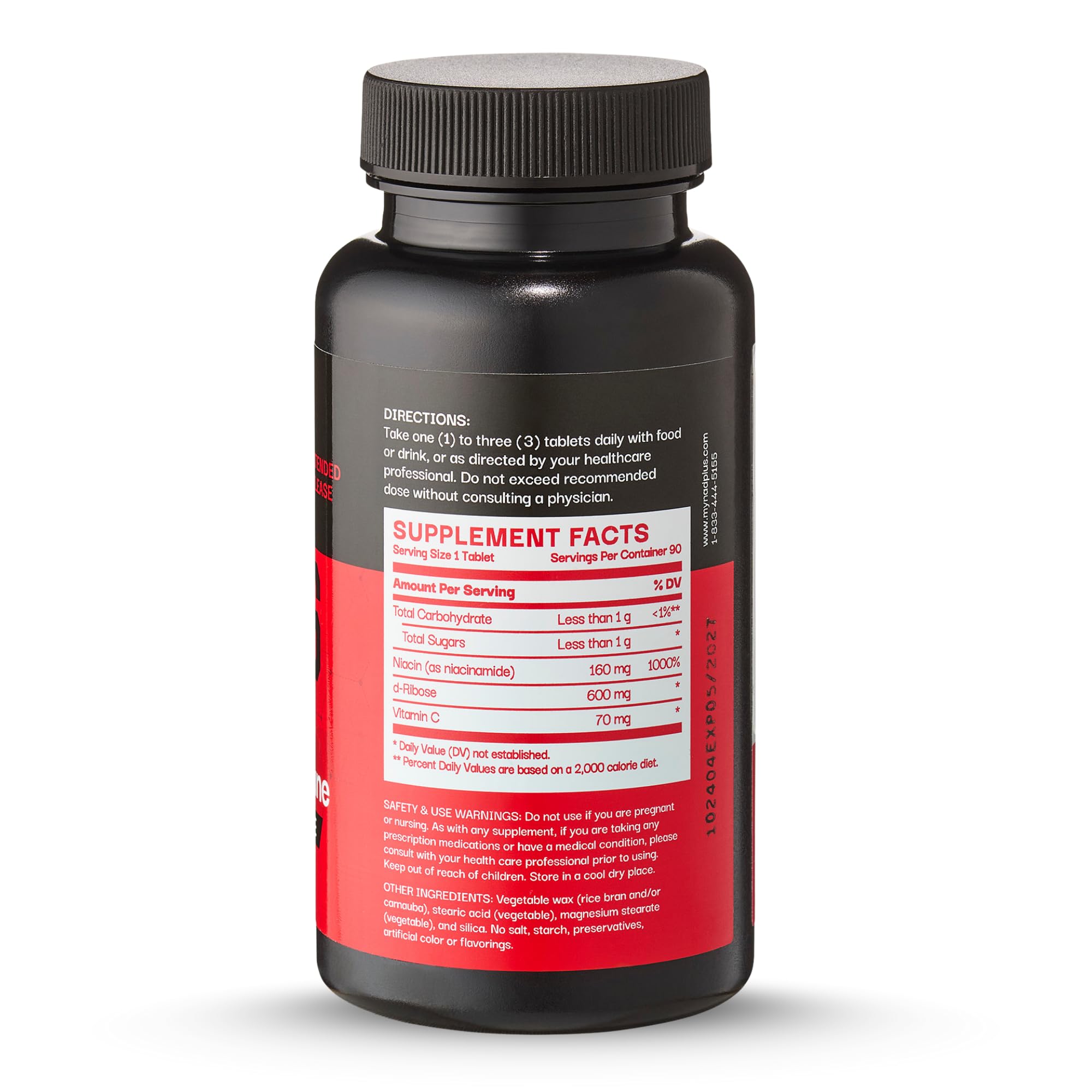 NAD PLUS Revive + Immune tablet closeup highlighting vitamin C support and dosage clarity.