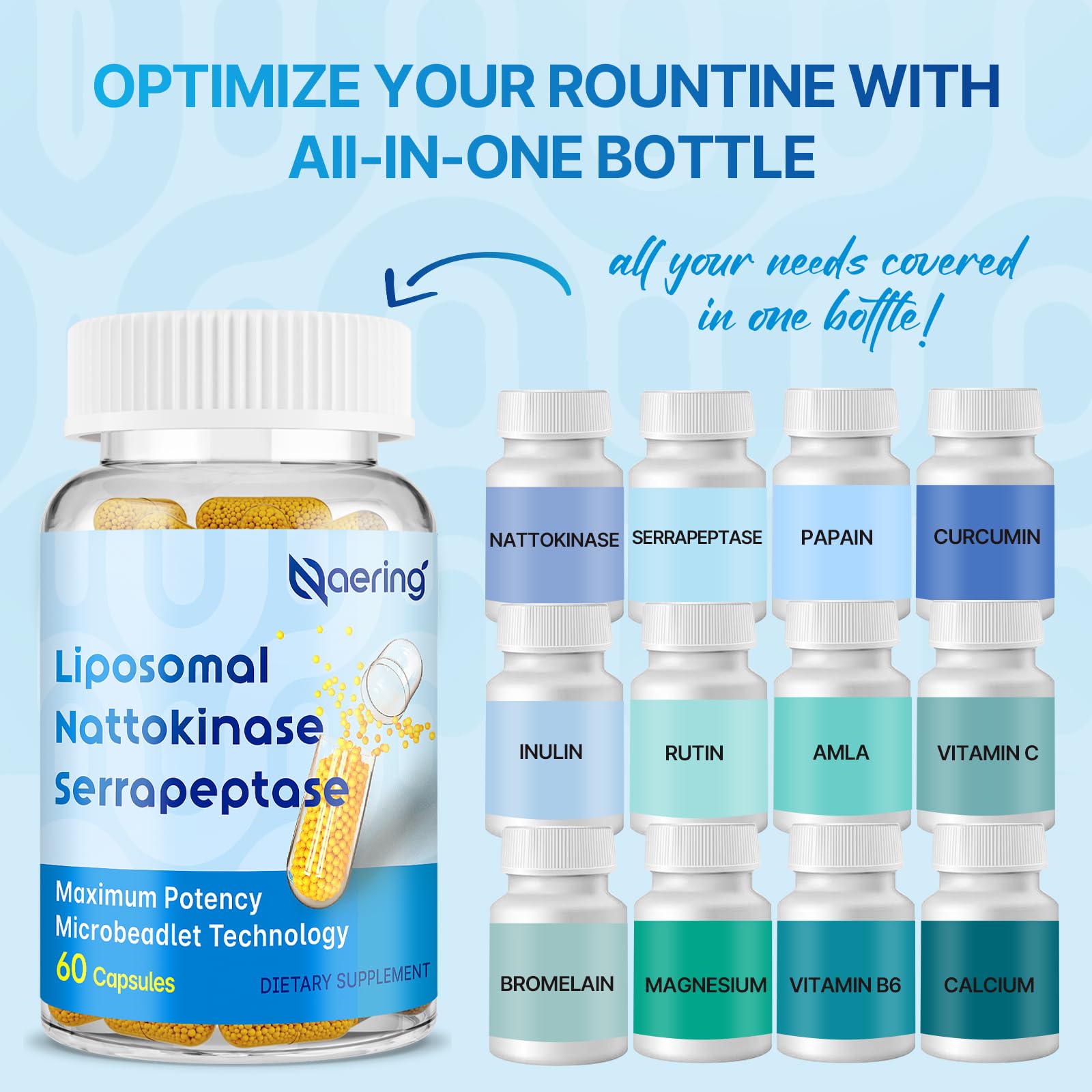 Naering capsules closeup reveals smooth, easy-to-swallow capsules designed for daily wellness.