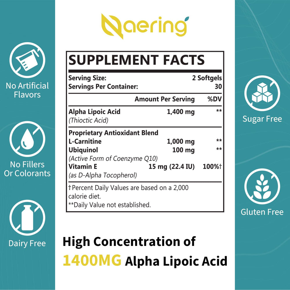 Close-up of Naering label highlights the high-dose 1400mg formula.