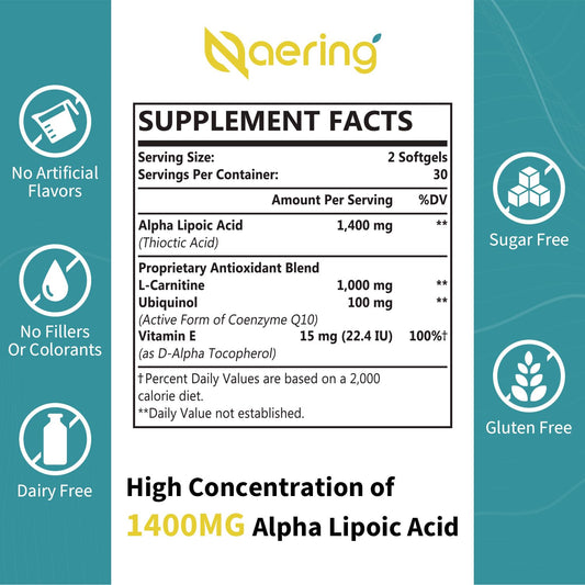 Close-up of Naering label highlights the high-dose 1400mg formula.