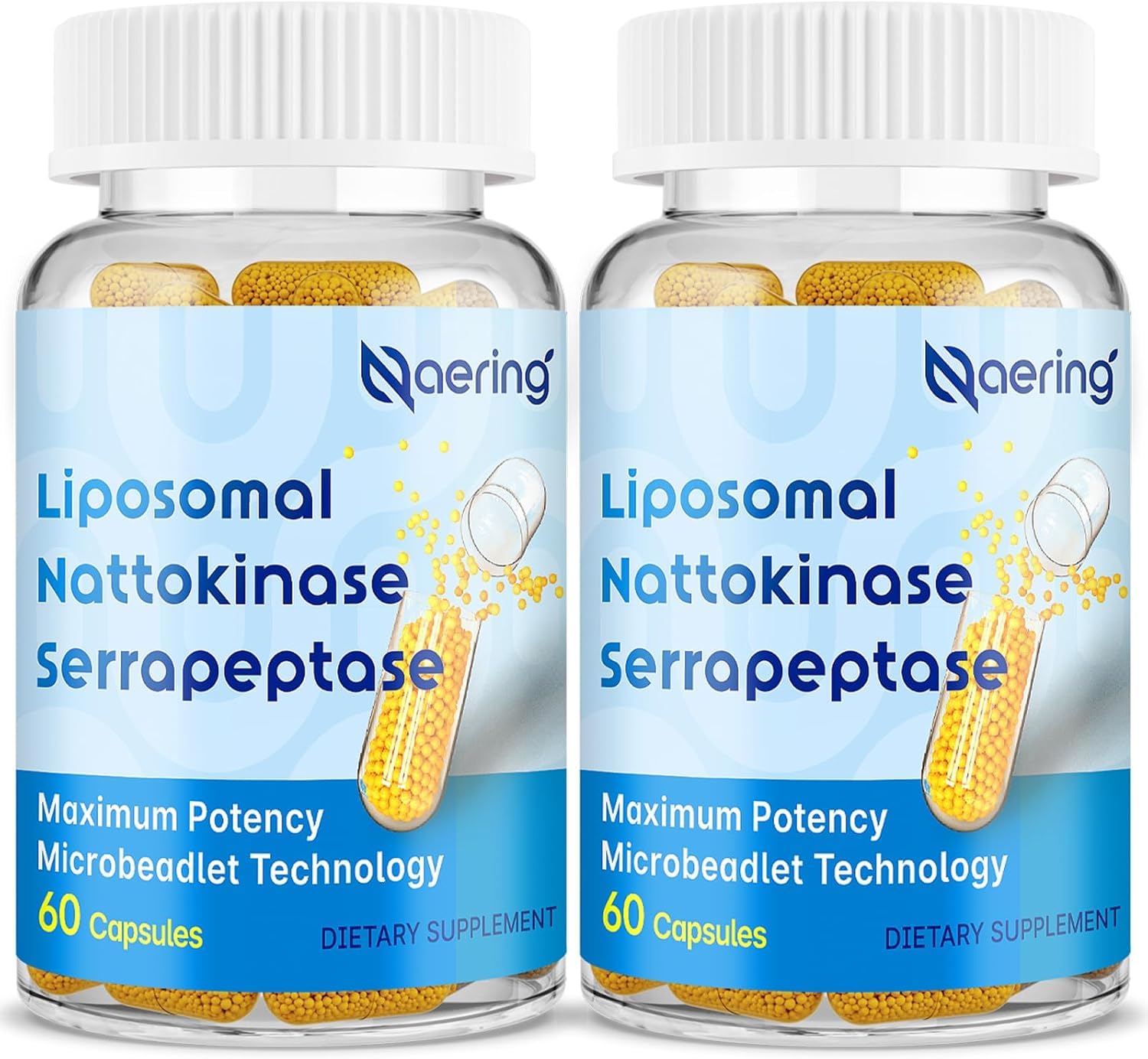 Naering Liposomal Nattokinase bottle emphasizes enhanced absorption for circulatory wellness.