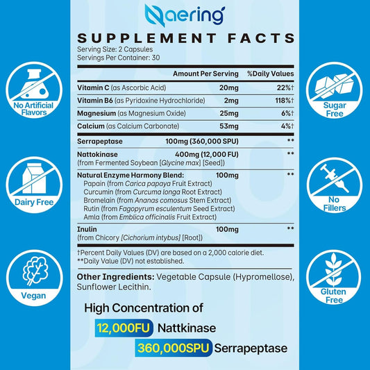 Naering Liposomal Nattokinase capsules closeup shows microbeadlet encapsulation for consistent delivery.
