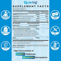 Naering Liposomal Nattokinase capsules closeup shows microbeadlet encapsulation for consistent delivery.