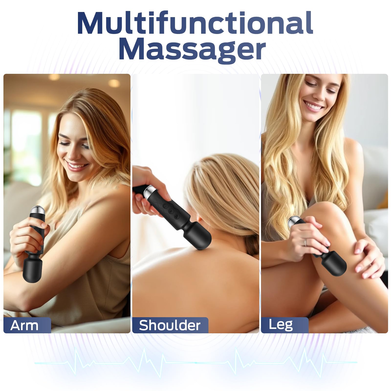 Naetxoa black handheld massager for discreet home therapy.