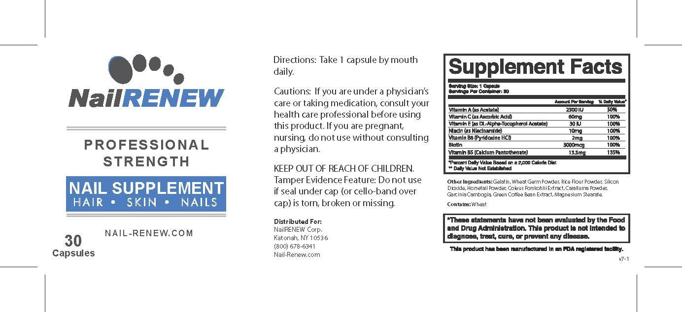 NailRENEW capsules close-up highlighting a professional-strength biotin and vitamins blend.