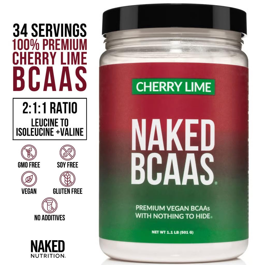 NAKED Cherry Lime BCAAs powder dispense demonstrates quick mixing and flavor.
