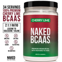 NAKED Cherry Lime BCAAs powder dispense demonstrates quick mixing and flavor.