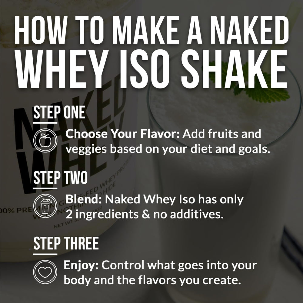 Naked Chocolate Whey Isolate tub on a kitchen counter for everyday use