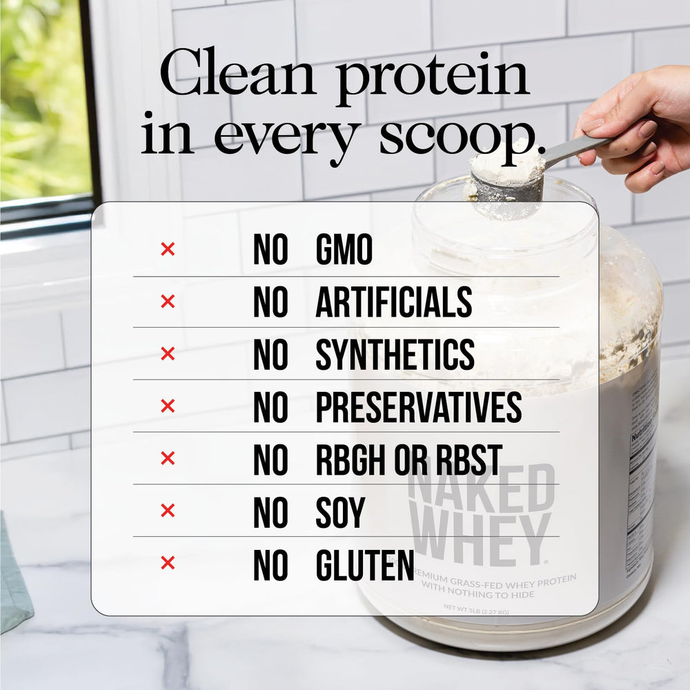 Pouring a chocolate shake from NAKED Whey Isolate for a quick post-workout recovery
