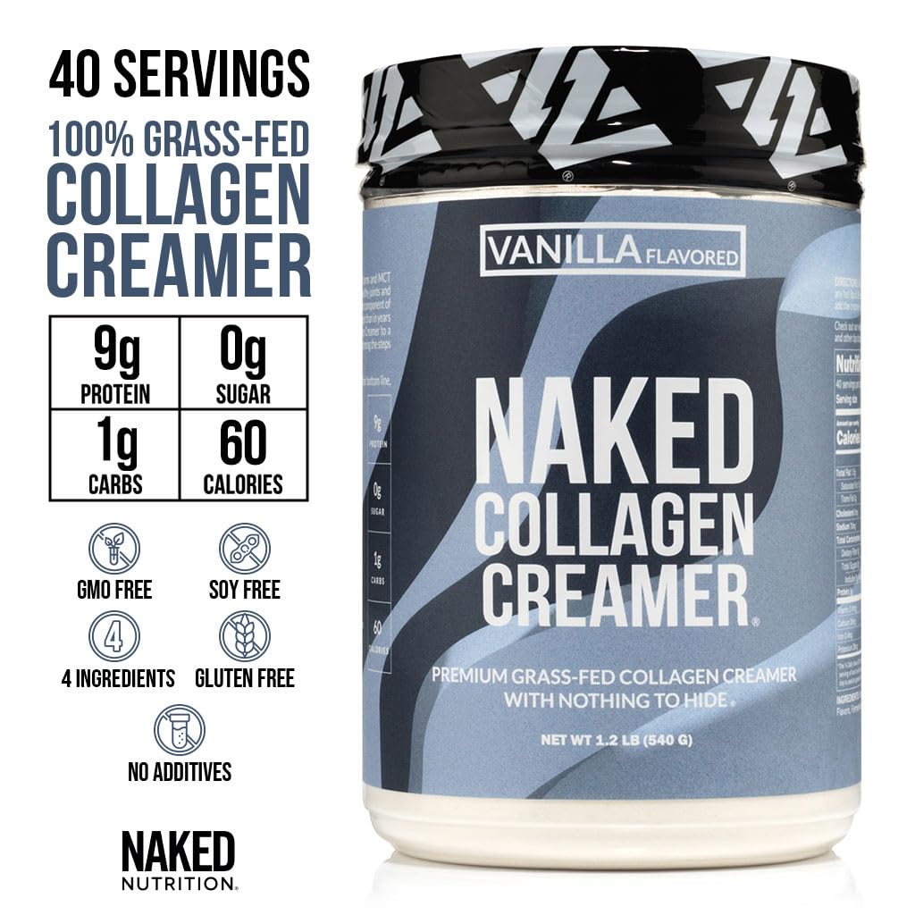 NAKED Collagen Coffee Creamer Vanilla being poured into coffee for a silky texture