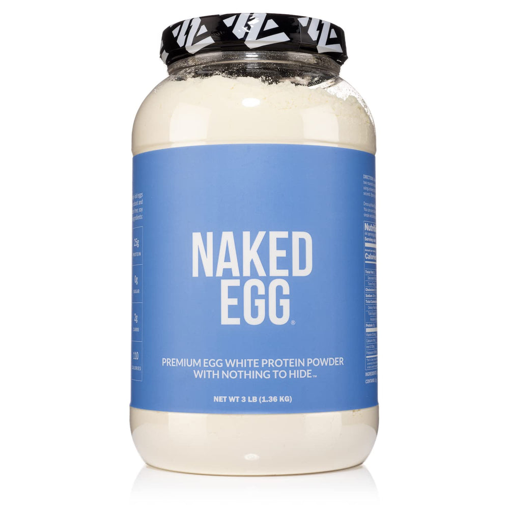 NAKED egg white protein powder bag, unflavored and high-protein for shakes