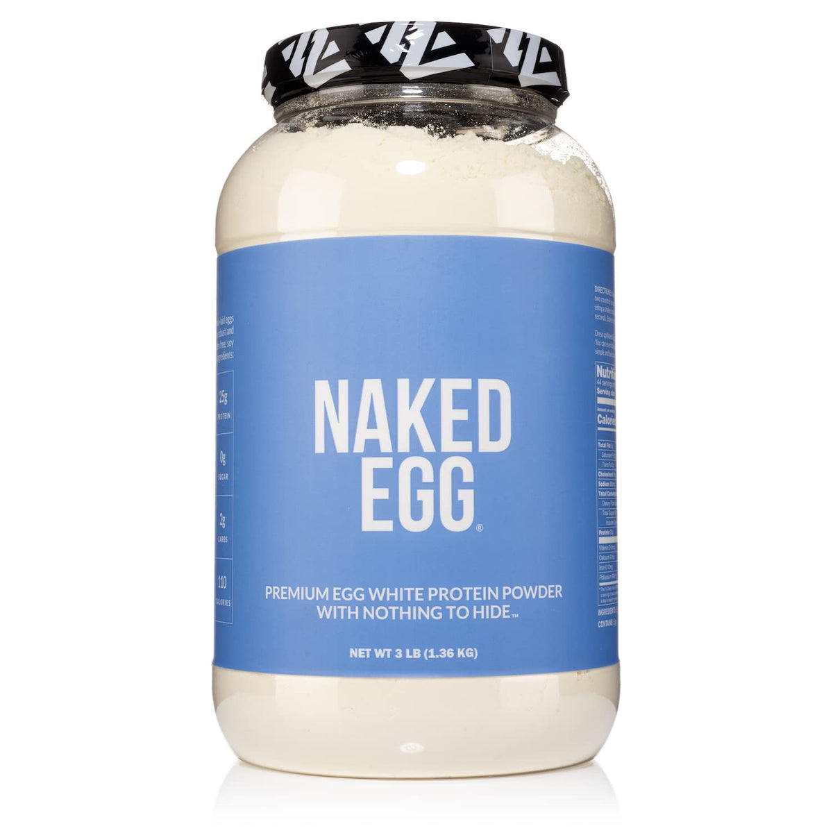 NAKED egg white protein powder bag, unflavored and high-protein for shakes