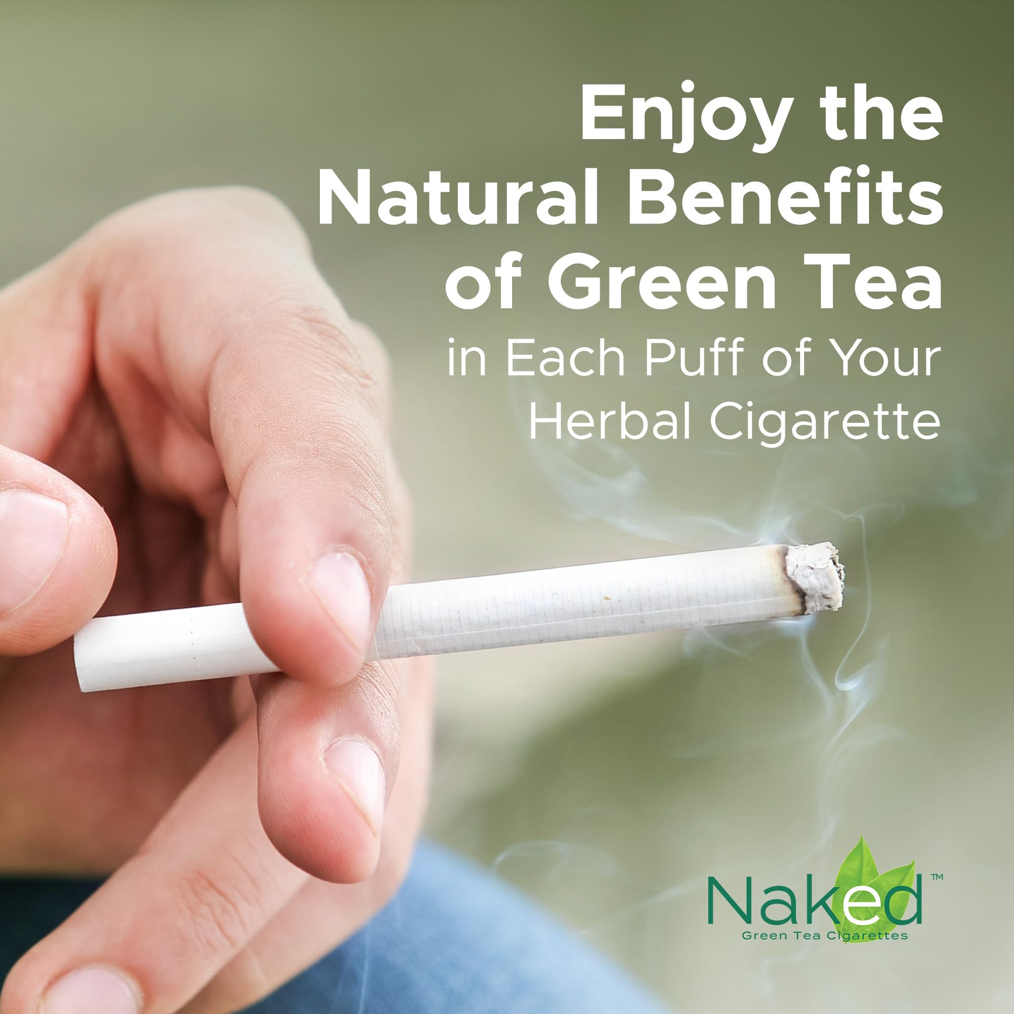 Naked Green Tea Cigarettes Lite foil seal signals freshness and purity.
