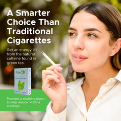 Naked Green Tea Smokes carton shows 200 cigs and USA-made quality.