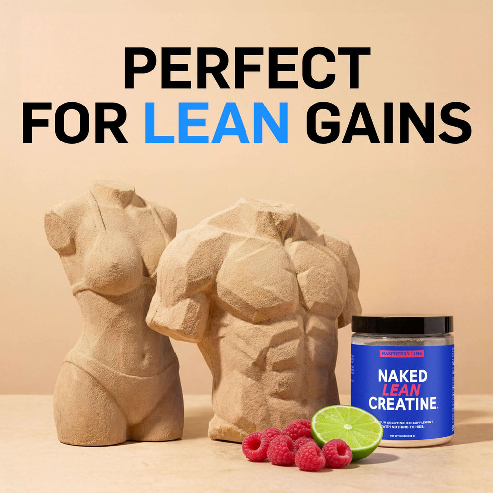 NAKED Lean Creatine HCl mixing glass ready for routine use
