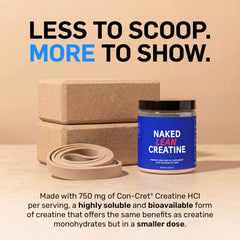 NAKED Lean Creatine HCl powder label closeup highlights clean vegan ingredients