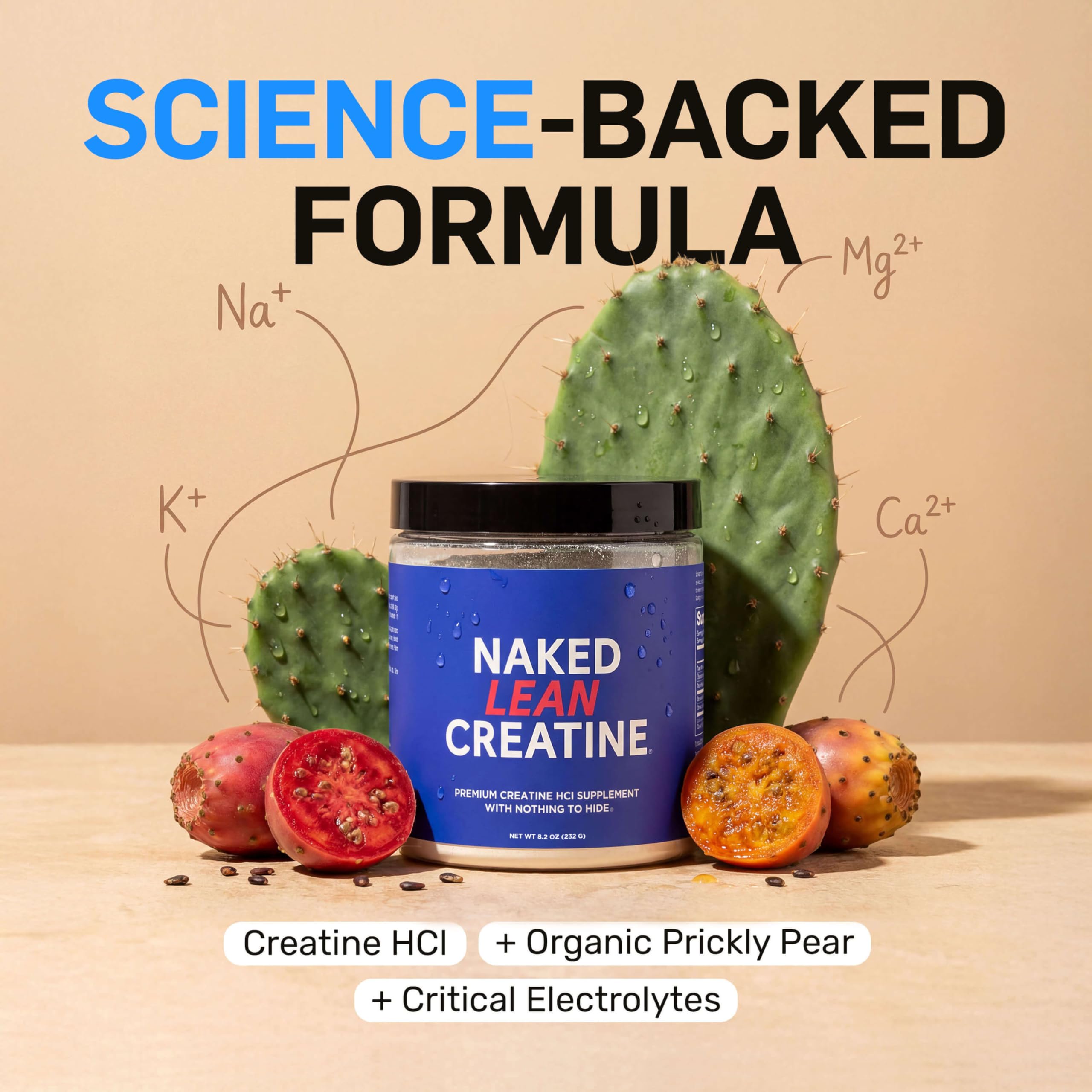 NAKED Lean Creatine HCl powder scoop ready for precise serving and consistent results