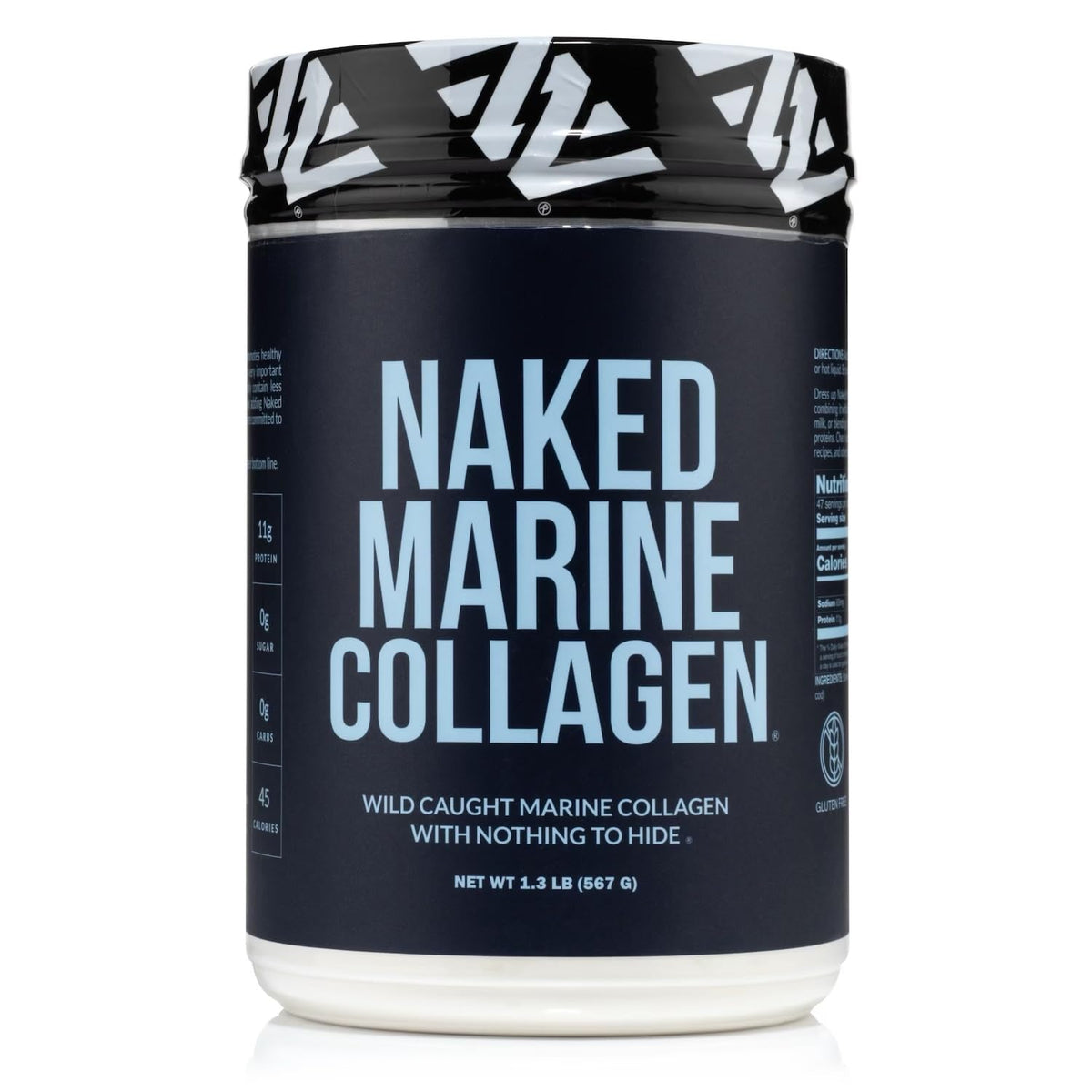 NAKED Marine Collagen powder in an unflavored bottle supports daily protein intake naturally