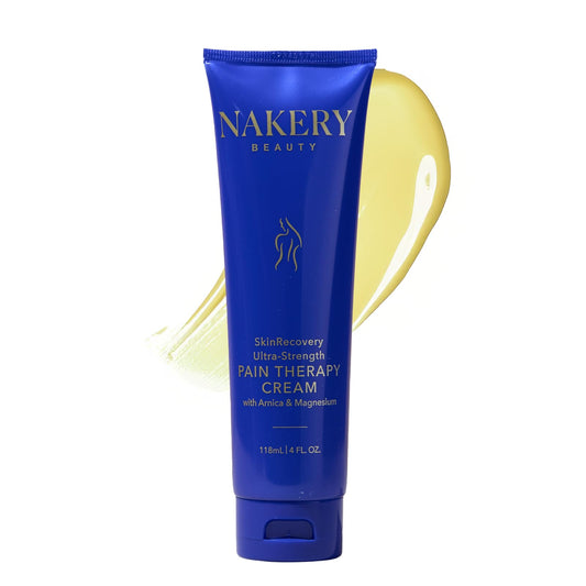 Nakery SkinRecovery Ultra-Strength Cream bottle ready for daily muscle relaxation.