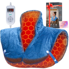 Nalax neck-shoulder heating pad in use delivering targeted warmth.