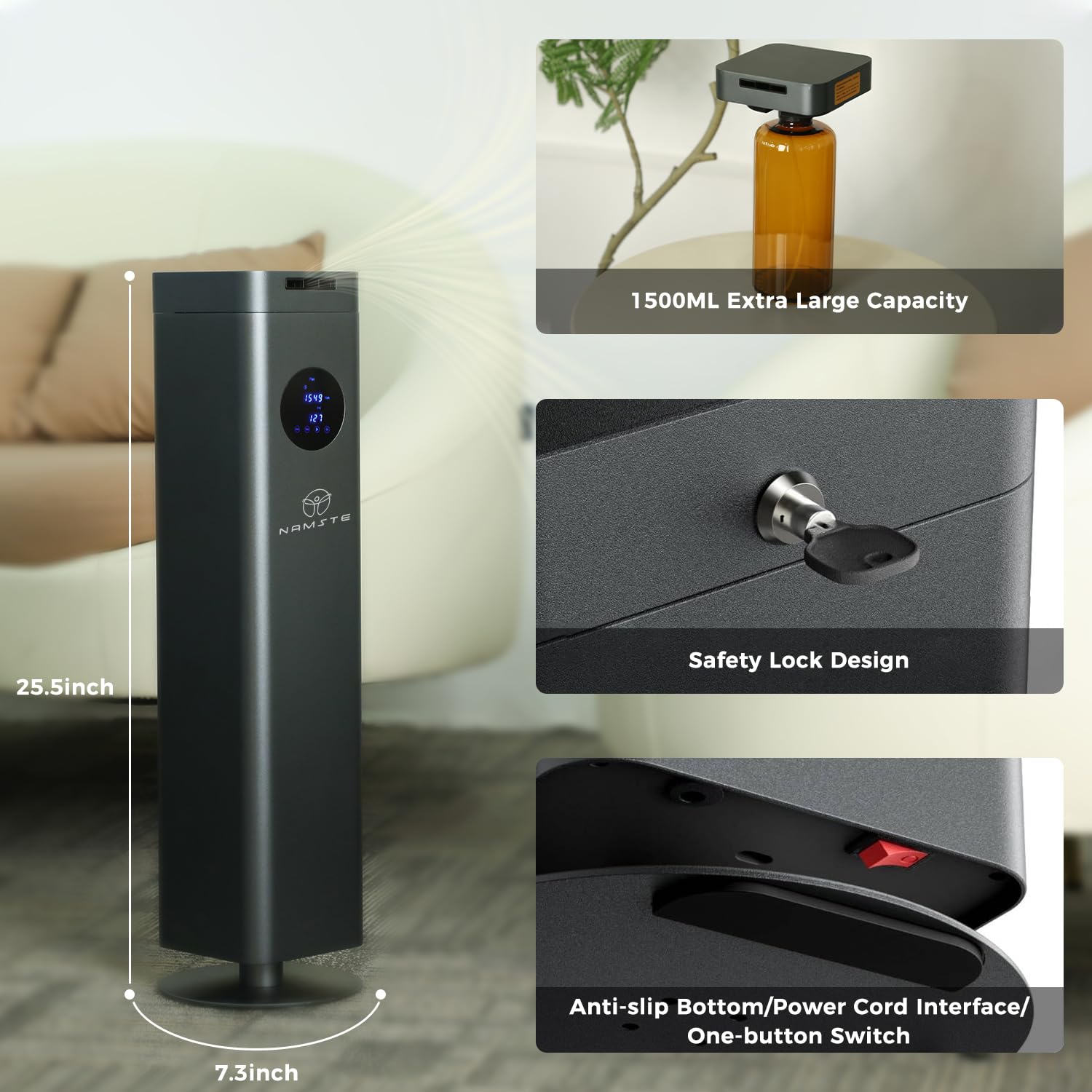 Namste Waterless Diffuser cold air diffusion for even spread.