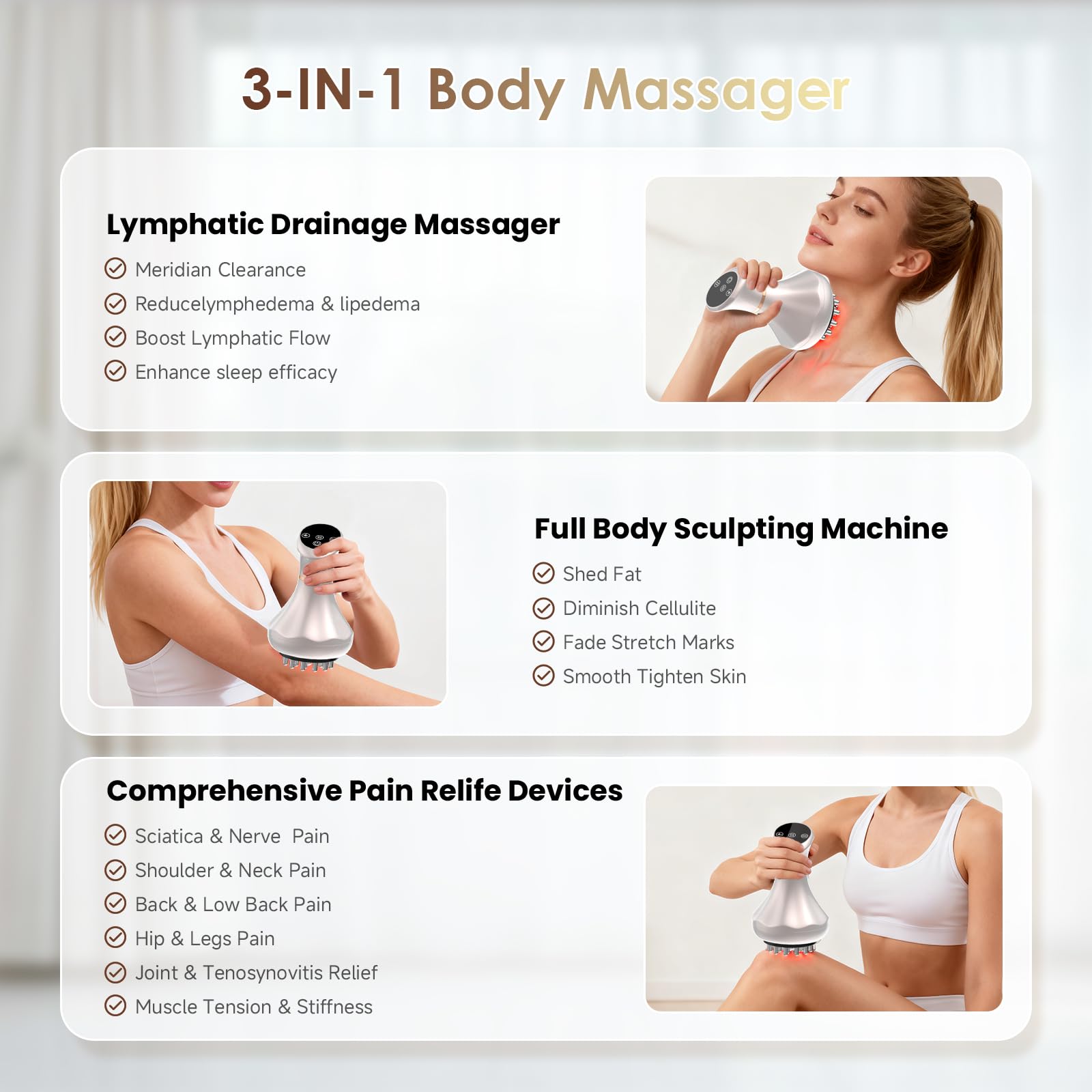 Nanagoo Body Sculptor for full-body massage and targeted shaping across areas.