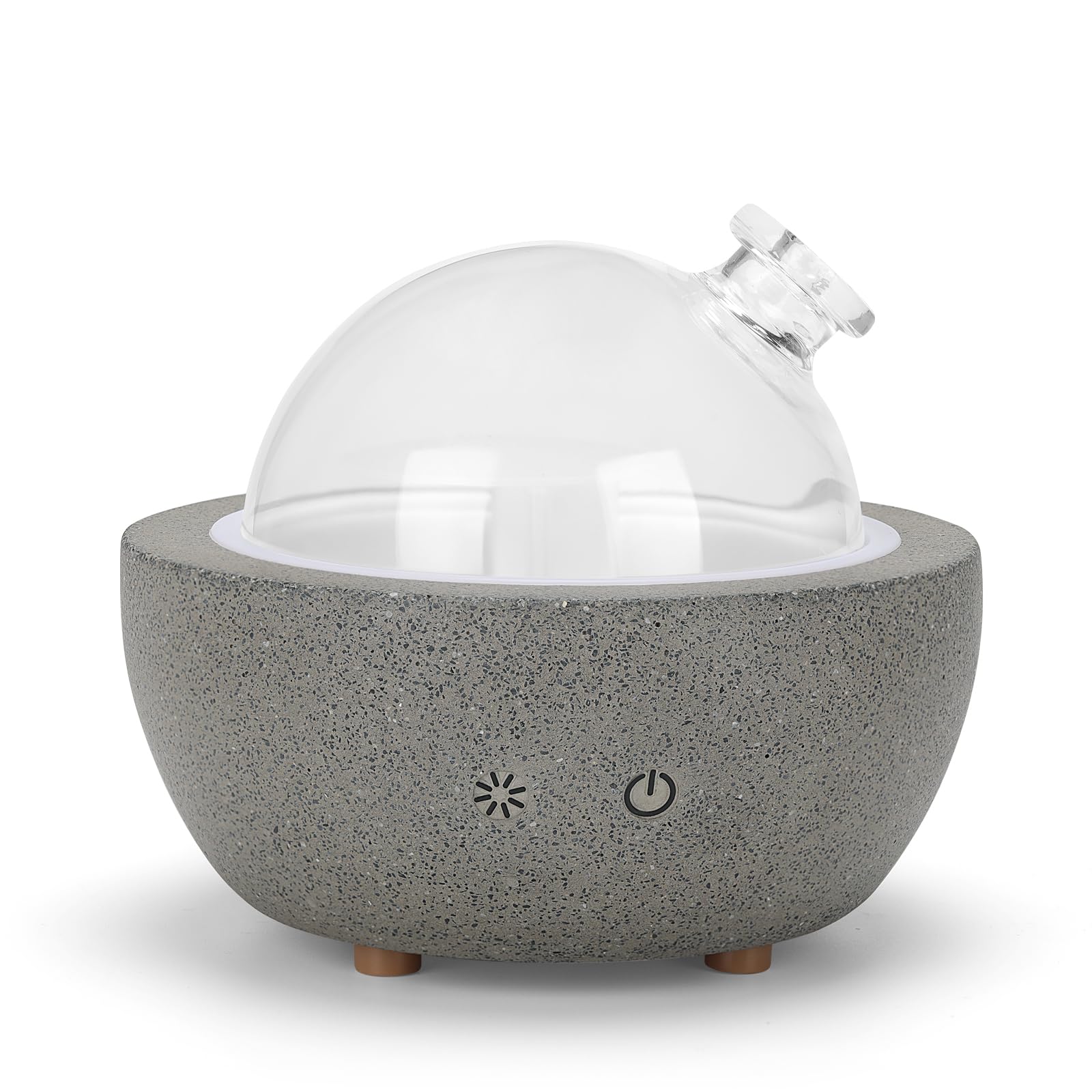 NaNaRocCi diffuser with glass dome for calming mist in living spaces