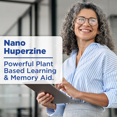 Label close-up on Nanoceutical Solutions Nano Huperzine A, featuring USDA Organic MCT carrier.