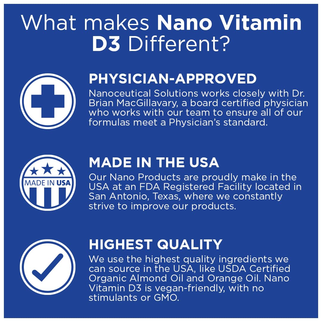 NANO Vitamin D3 drops label close-up — USA-made quality image