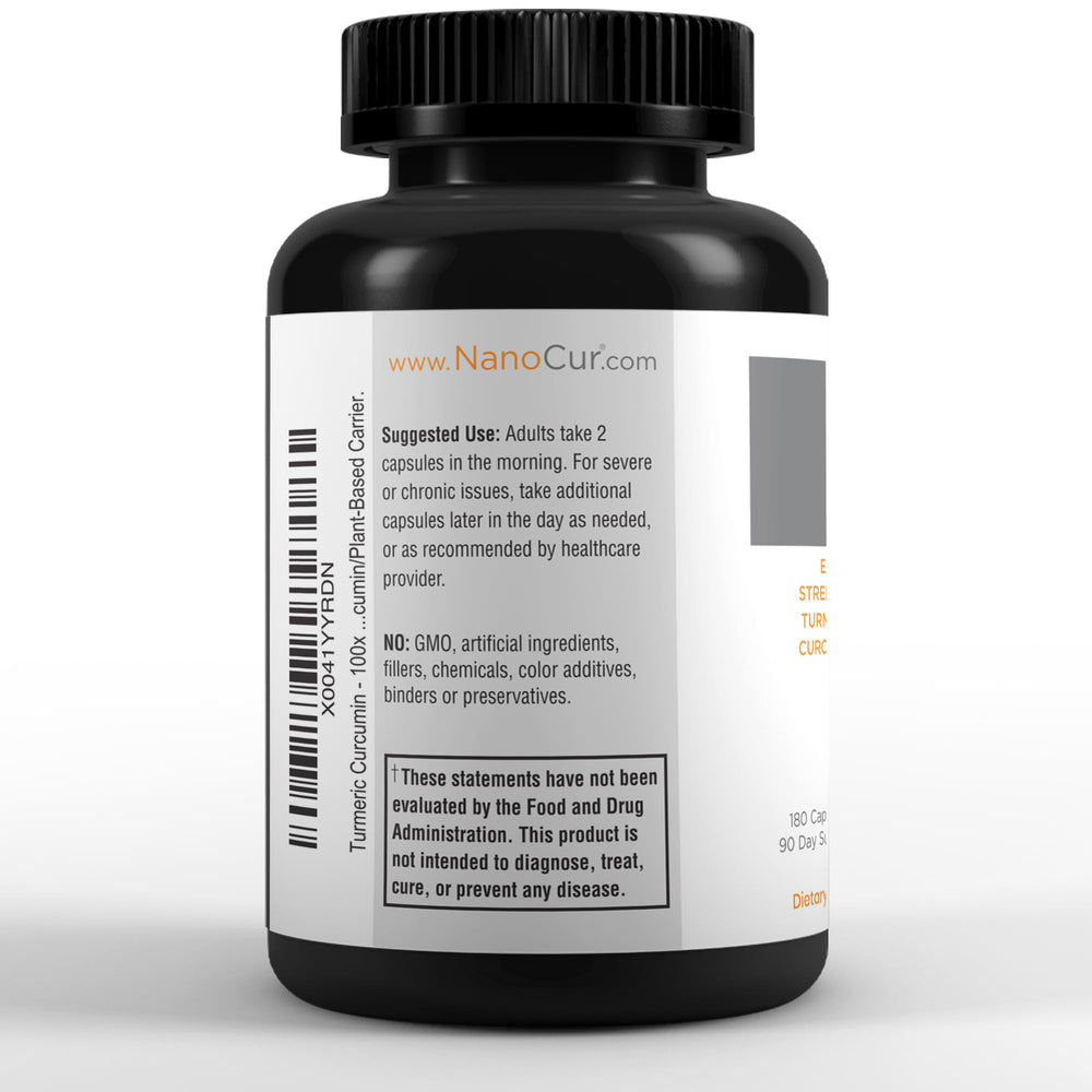 Piperine-free Nanocur formulation emphasizes purity and clean delivery.